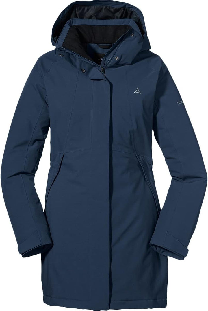 Schöffel Damen Insulated Jacket Bastianisee L, funktionale Winterjacke mit abnehmbarer Kapuze, wasse