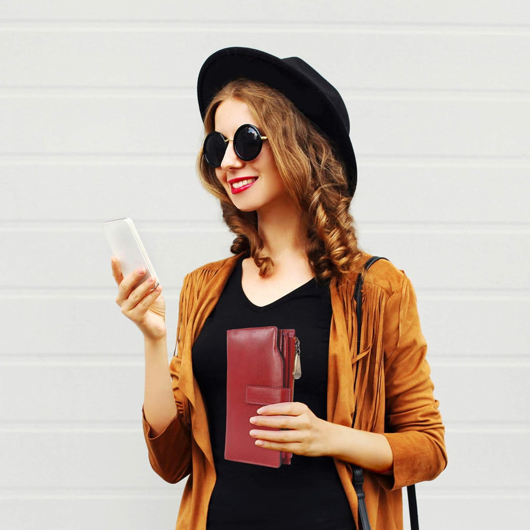 Catwalk Collection Handbags - Leder - Geldbörse/Damenbörse/Geldbeutel mit telefonfach - 20 Kreditkar