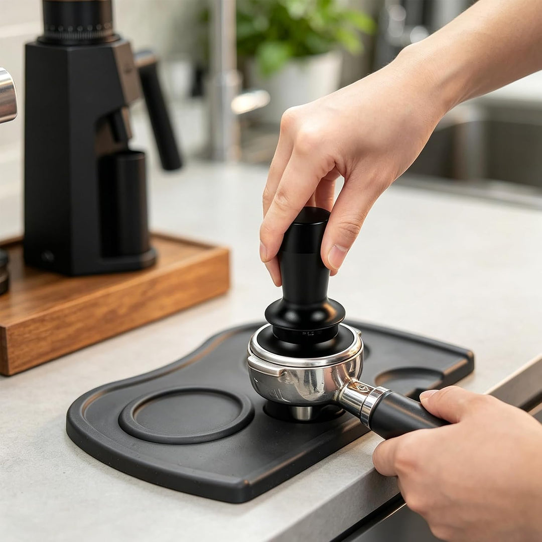 58 mm Espresso Tamper Set mit Doppelfeder und Einstellbarer Eindrücktiefe, WDT-Nadel, Barista Zubehö