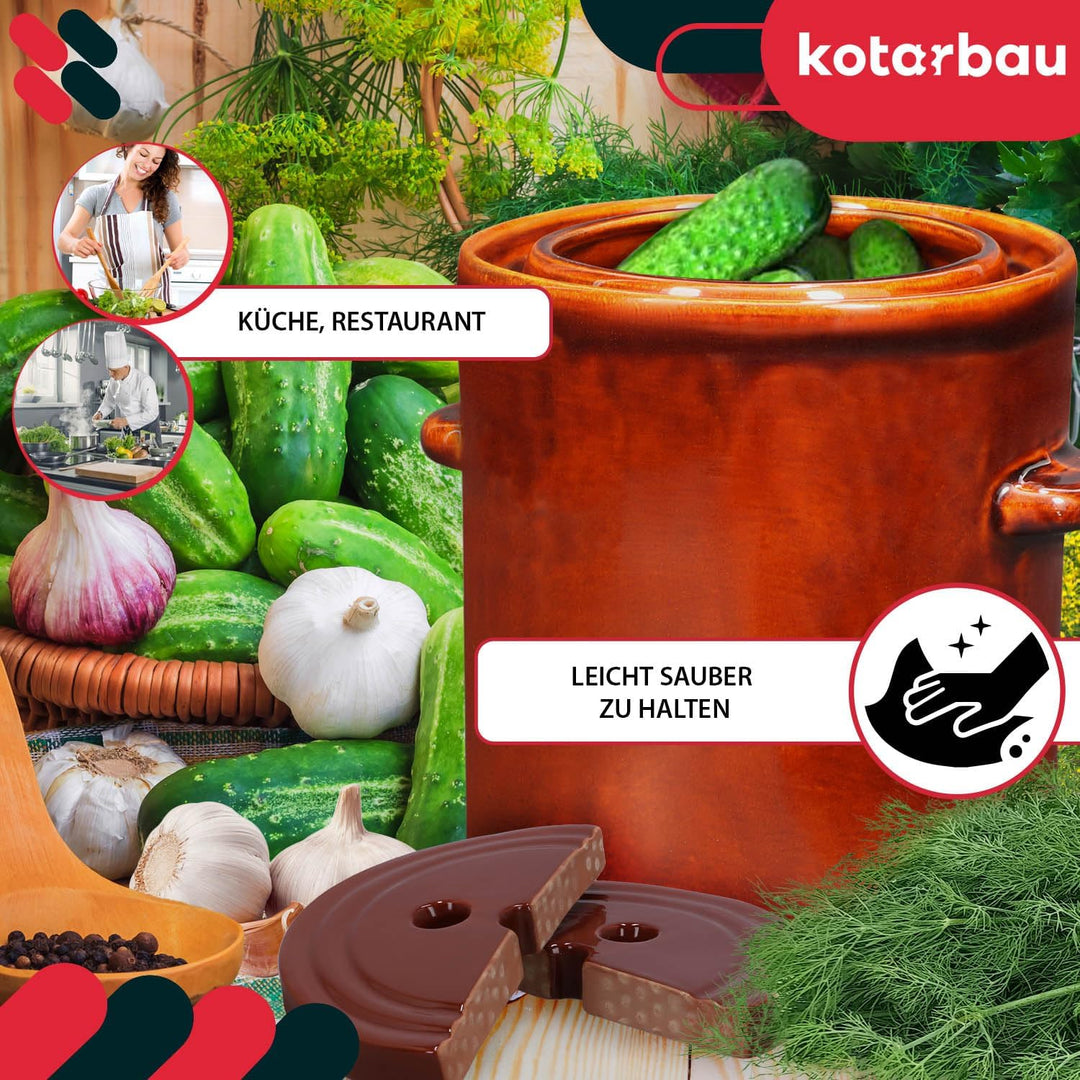 KOTARBAU® Beschwerungsstein 230 mm für Gärtopf aus Steinzeug Halbiert Fermentiergewicht für Sauerkra