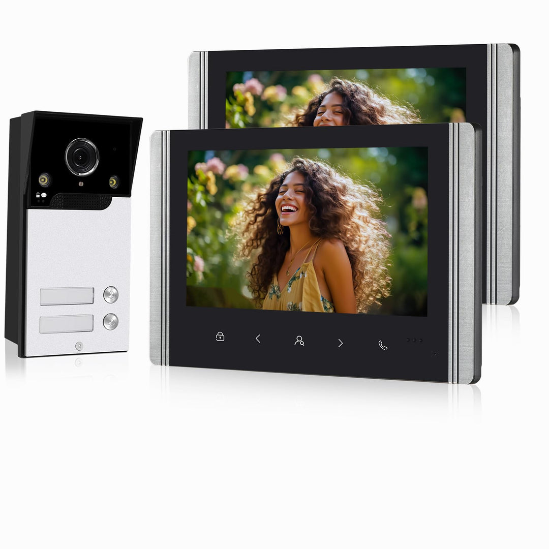 FTes RFKits WLAN Wireless Video Türsprechanlage,1080P Aussenkamera,7 Zoll Touchscreen Wireless Monit