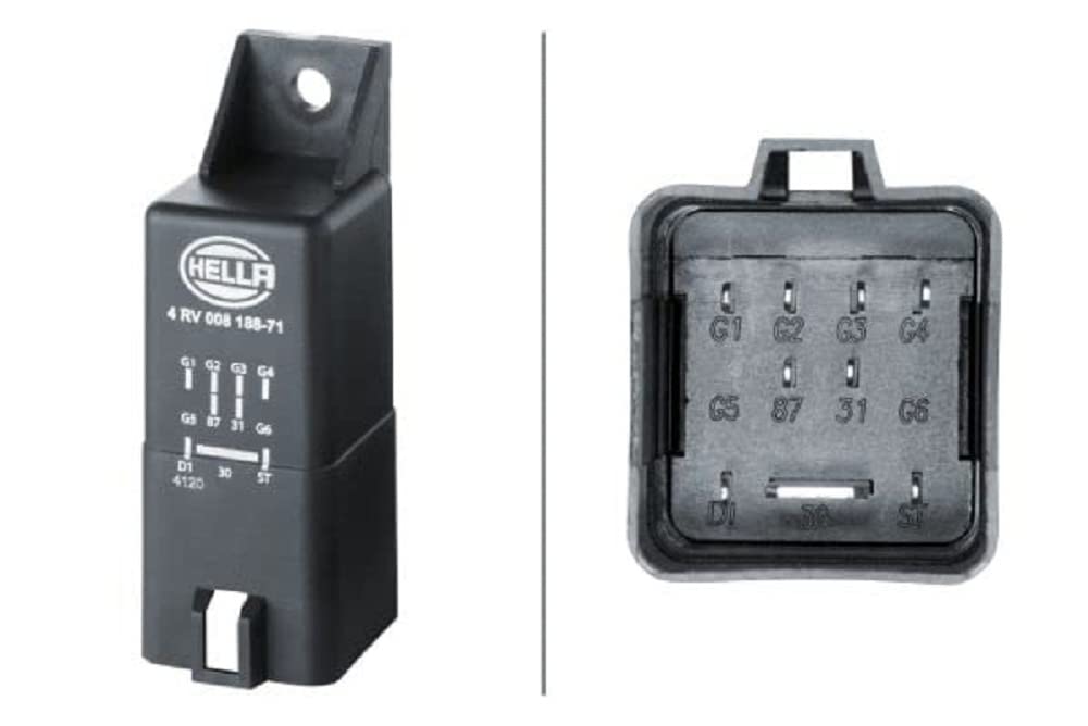HELLA 4RV 008 188-711 Steuergerät, Glühzeit - 12V - 9-polig - nachglühfähig - Zylinderanzahl: 4
