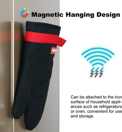 Coziselect Ofenhandschuhe, Hitzebeständige Handschuhe, Silikon Anti-Rutsch Design, Magnetisches Desi