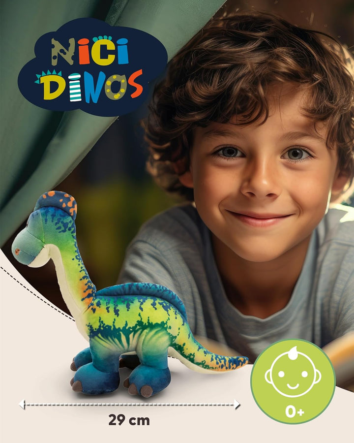 NICI Kuscheltier Dino Snackilus 29cm - blau - Weiches Plüschtier – niedliches Stofftier zum Kuscheln