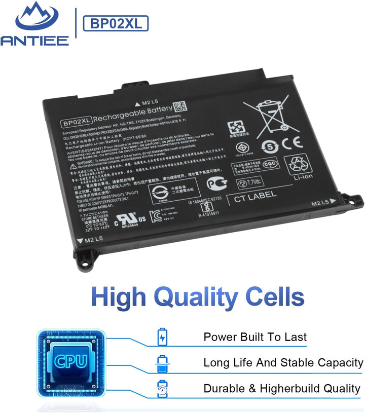 ANTIEE BP02XL 849909-850 Akku für HP Pavilion Notebook PC 15 15-AU000 15-AU010WM 15-AU018WM 15-AU020