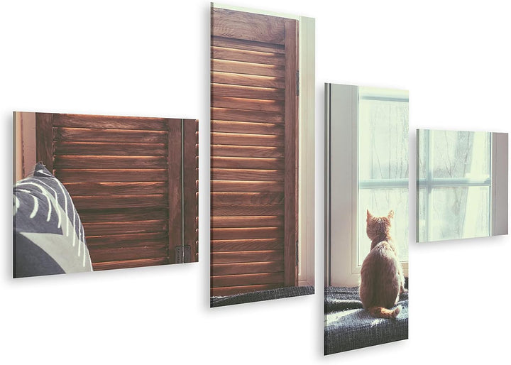 islandburner Bild auf Leinwand Katze Warm Und Gemütlich Wandbild Poster Kunstdruck Bilder Format: 15