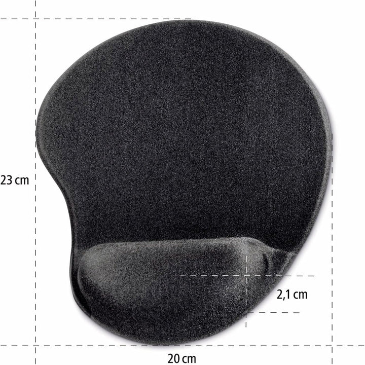 Hama Mauspad mit Handauflage, Ergonomisches Mousepad, Komfort Handgelenk-Auflage (Masse 200 x 230 x