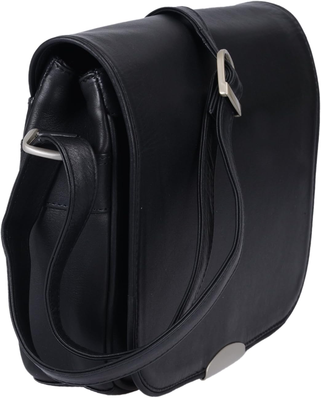 LOUANA Damenhandtasche Echt-Leder, 28x22x8cm Schwarz, Schwarz