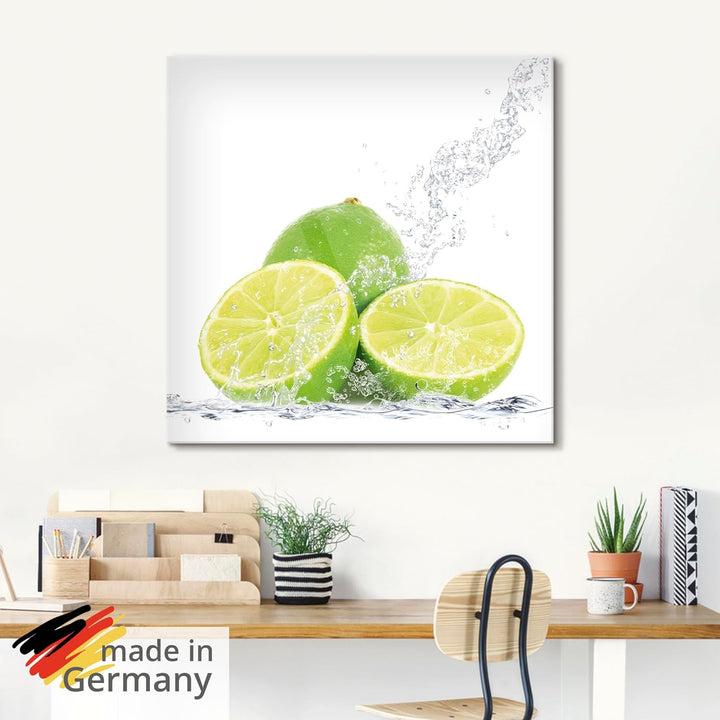 ARTland Glasbilder Wandbild Glas Bild einteilig 60x30 cm Querformat Früchte im Wasser Obst Cocktails