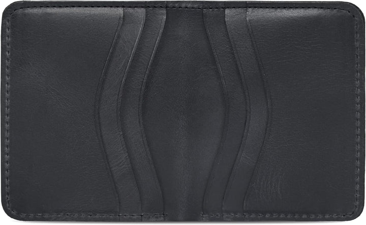 Otto Angelino Echtleder Ultra Slim Bifold Kartenhalter und Geldbörse - Unisex (Schwarz) Black 1, Bla