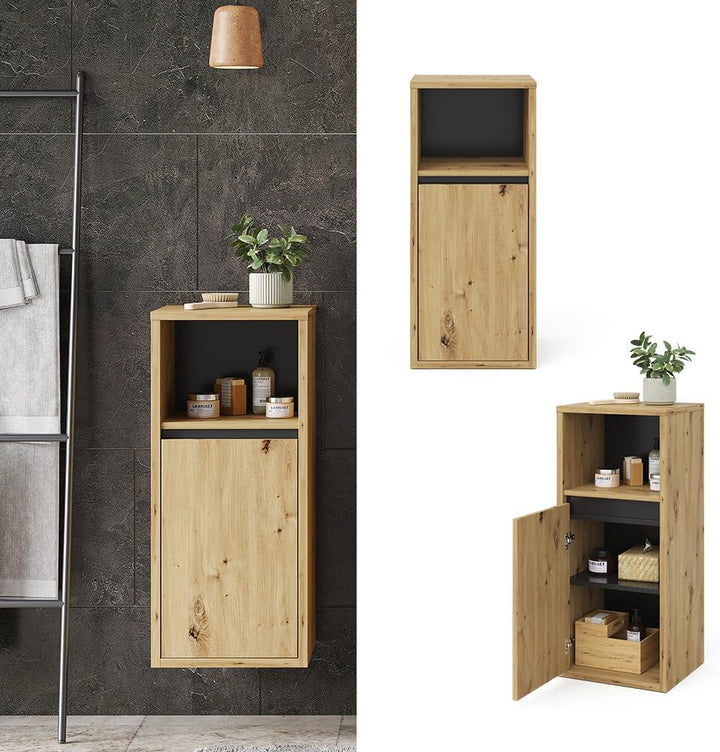 Vicco Midischrank Viola, Goldkraft Eiche/Anthrazit, 38 x 80 cm, Goldkraft Eiche