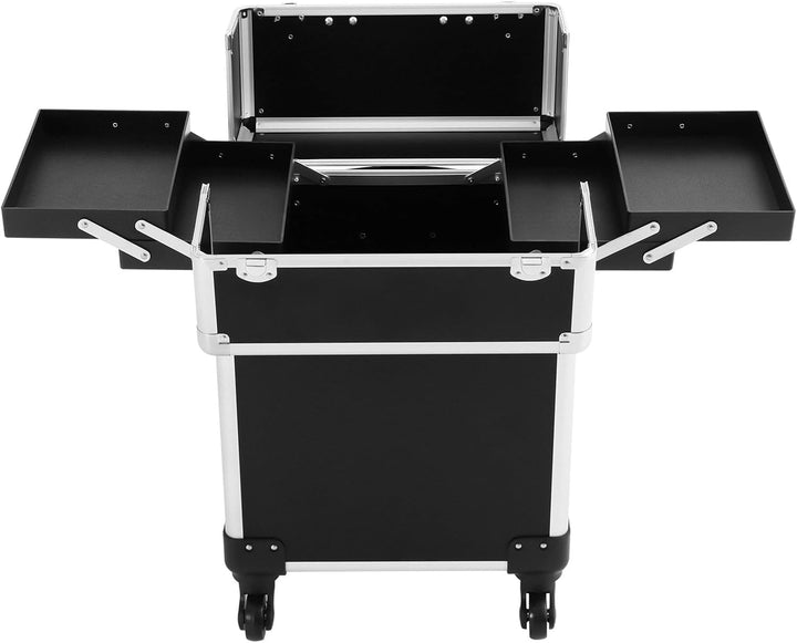 Kosmetik Trolley, 3-in-1 Kosmetikkoffer Gross Beautycase Koffer Trolley mit Schlösser, Friseurkoffer