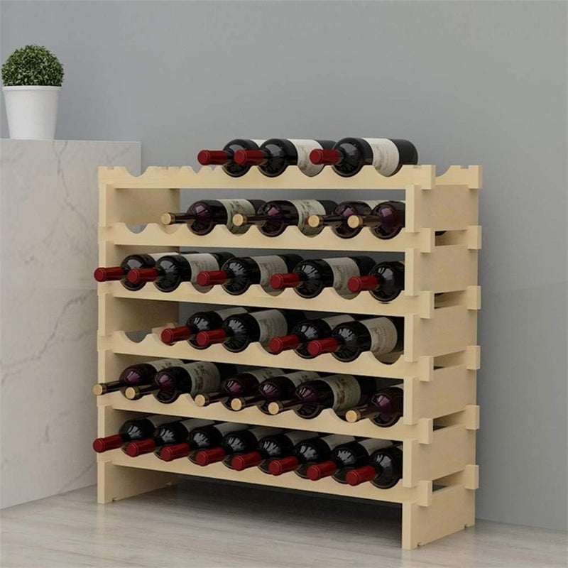 sogesfurniture Weinregal Flaschenregal mit 6 Ebenen für 48 Flaschen Wein Holzregal Weinhalter Weinst