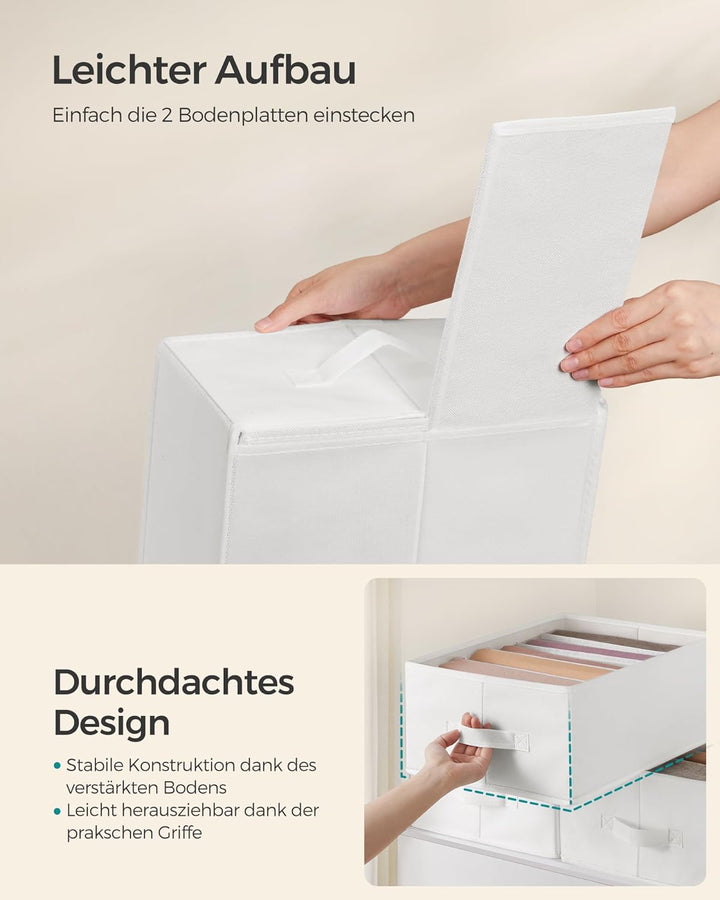 SONGMICS Kleiderschrank-Organizer 6er Set, Aufbewahrungsbox 6 Fächer, Schubladen-Ordnungssystem, Ord