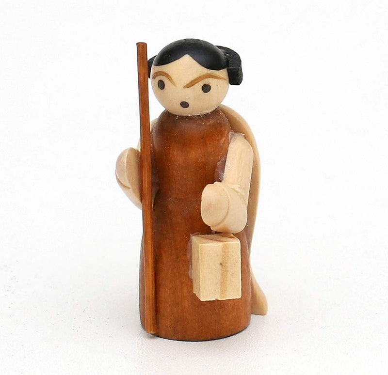 Dekohelden24 Holz Krippenfiguren als 10er Set, Masse L/B/H: 1,7 x 2,8 x 5 cm., VSGWK89, Natur/Braun,