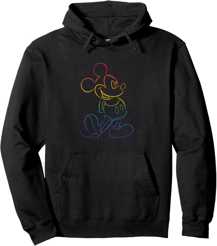 Disney Mickey And Friends Rainbow Pride Outline Classic Pose Pullover Hoodie
