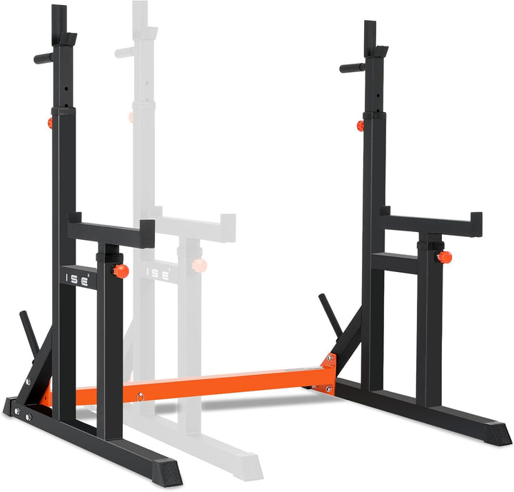 ISE Hantelständer Squat-Rack,hantelständer,langhantelständer mit 7 Höhenverstellbar Langhantelablage
