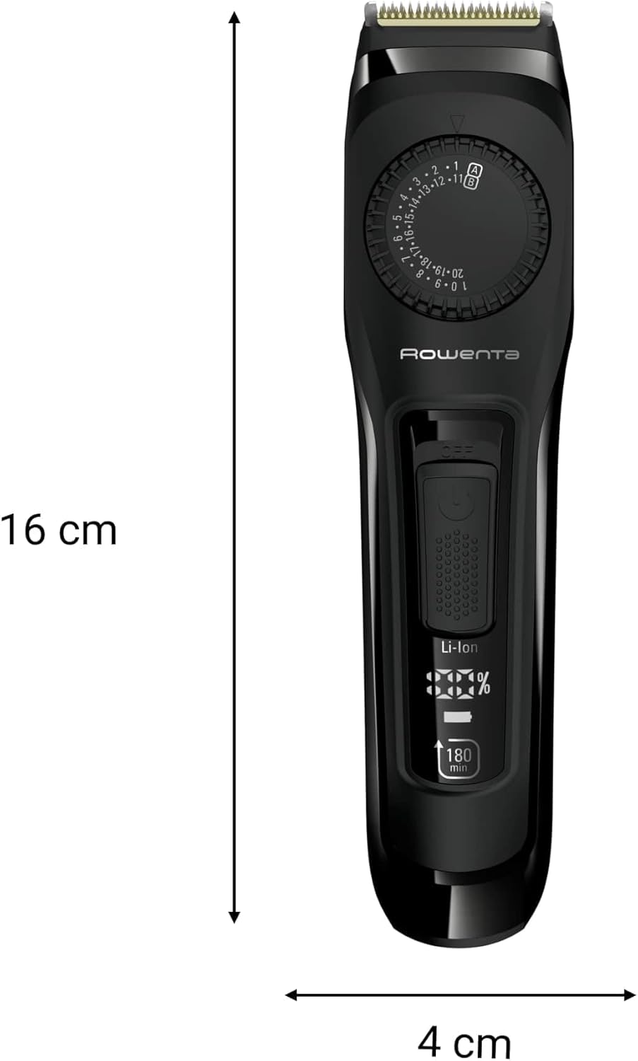 Rowenta Virtuo Bartschneider, 39 Einstellungen für jede Bartlänge (0,5 bis 20 mm), Titan-Klingen, 18