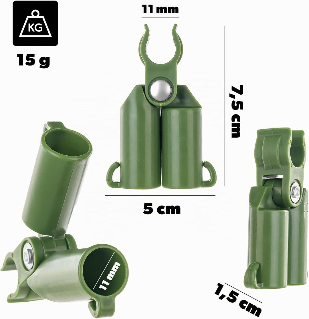 KADAX Gurken Rankhilfe Set – 9 x Pflanzstab 150 cm, Ranknetz 3 x 1,4 m, 4 x Pflanzstab-Verbinder, 30