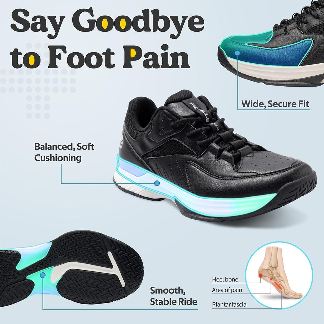 FitVille Extra Weit Tennisschuhe Herren Breit Hallenturnschuh Atmungsaktiv Training Schuhe für Tenni
