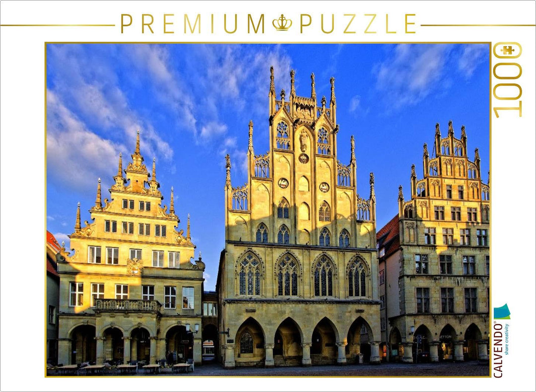CALVENDO Puzzle Münster - Das Rathaus, EIN gotischer BAU aus der Mitte des 14. Jahrhunderts 1000 Tei