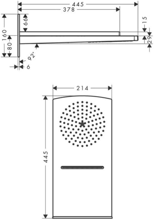 hansgrohe Raindance Rainfall Duschkopf, Kopfbrause mit 2 Strahlarten ohne Beleuchtung, Chrom
