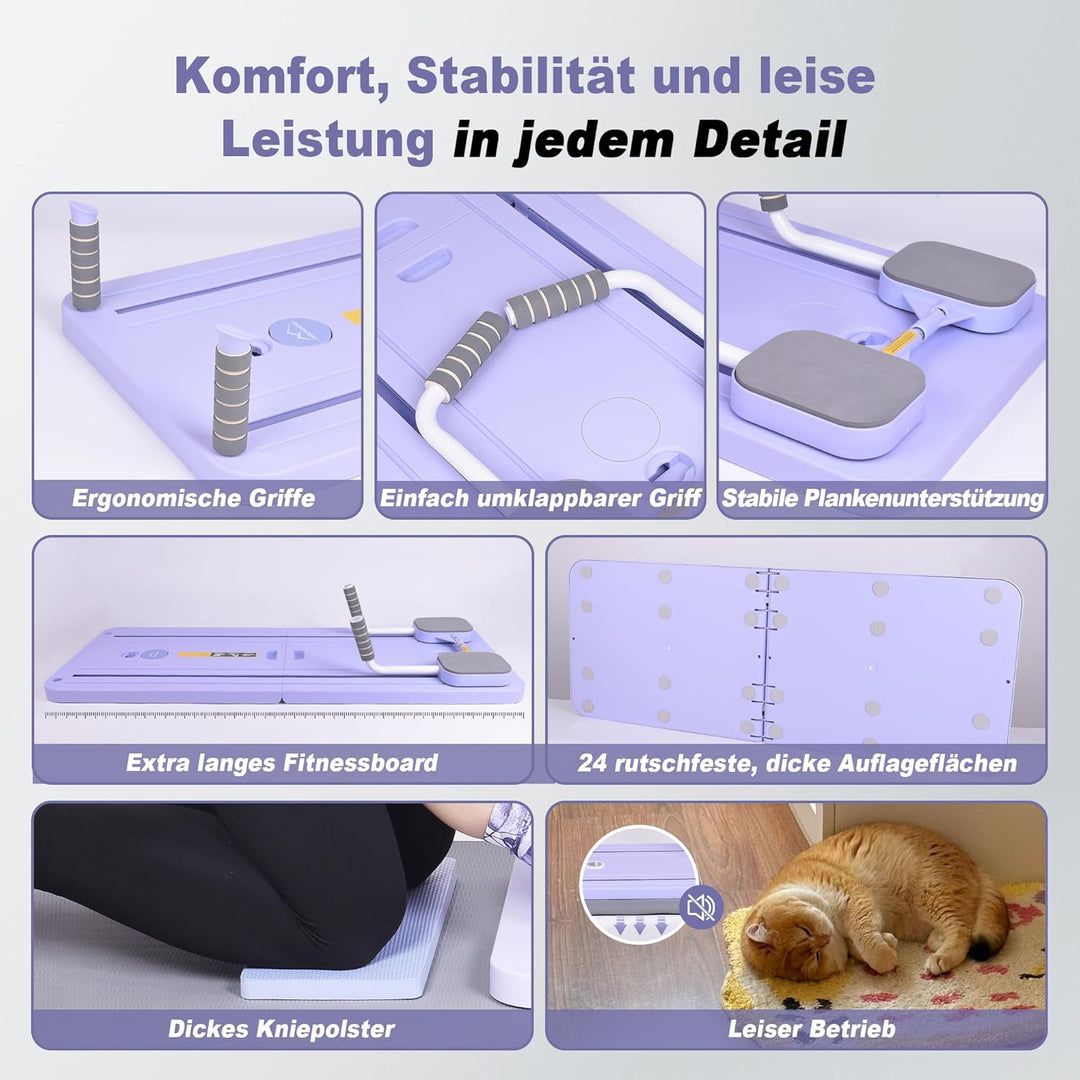 AMAZINGHOME Pilates Board mit automatischem Rückprall – Faltbares Core-Trainingsgerät für Zuhause, i