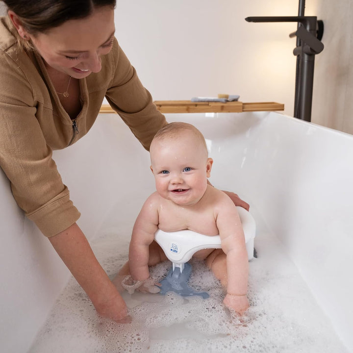 Rotho Babydesign Badewannensitz blau - Rutschfeste und hoher Sitzkomfort mit Kindersicherung - Sitzh