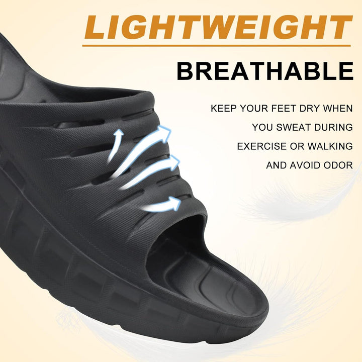 KuaiLu Recovery Sandalen Herren mit Bequeme Plantarfasziitis Arch Support, Orthopädische Männer Leic