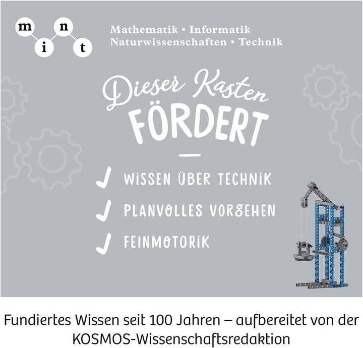 KOSMOS 620868 Simple Machines, Mechanik-Bausatz für 24 Modelle wie Flaschenzug und Kran, inklusive F