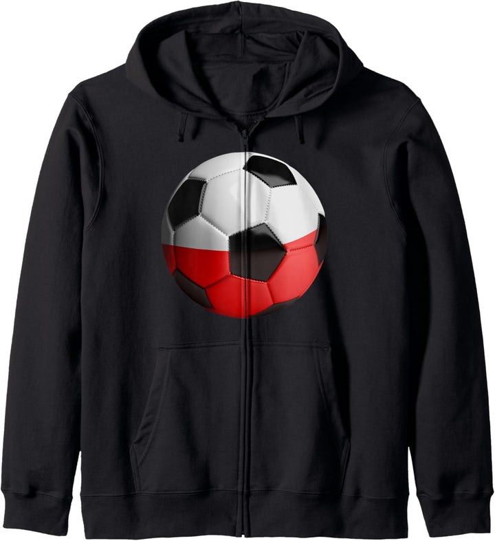 Polnische Flagge Fussball Kapuzenjacke