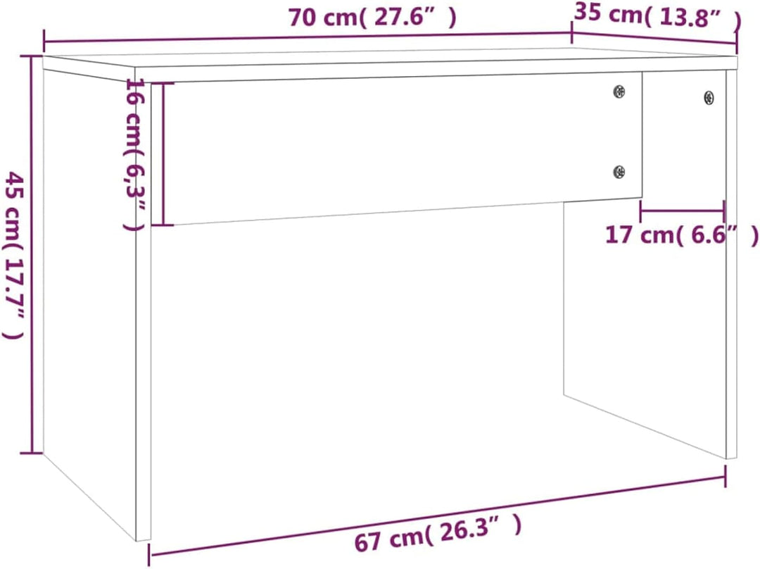 Tidyard Schminkhocker Sitzhocker Fusshocker Sitzbank Fussbank Ottomane Holzwerkstoff Sonoma-Eiche 70