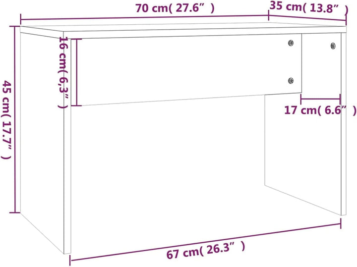 Tidyard Schminkhocker Sitzhocker Fusshocker Sitzbank Fussbank Ottomane Holzwerkstoff Sonoma-Eiche 70
