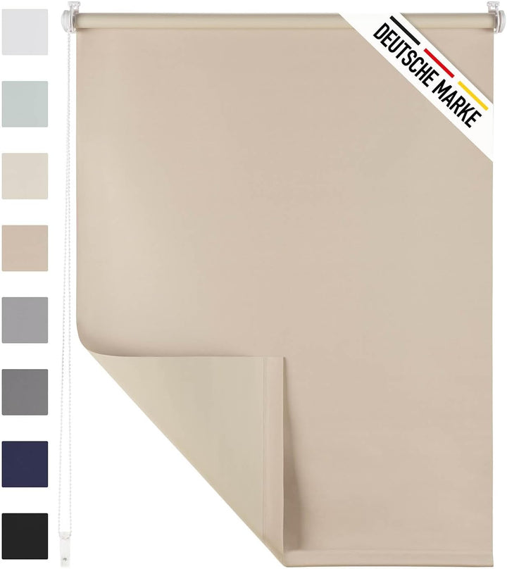 Blumtal Verdunklungsrollo 100 x 130-155 cm - Klemmfix Rollo ohne Bohren - Thermorollo Klemmfix - Fen