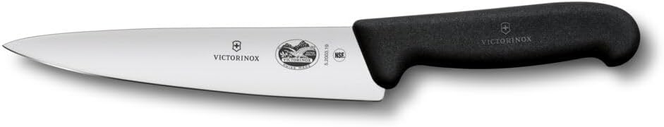 Victorinox Fibrox Kochmesser, Breites Universalmesser für Fleisch, Fisch, Gemüse und Kräuter, 19 cm,