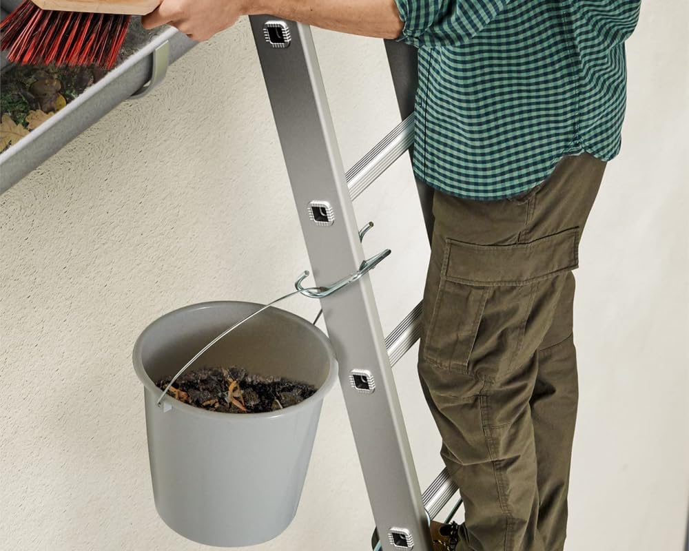 Hailo SafetyLine Eimerhaken für Sprossenleitern | 2x Haken für Farbeimer, Kabeltrommel oder Werkzeug