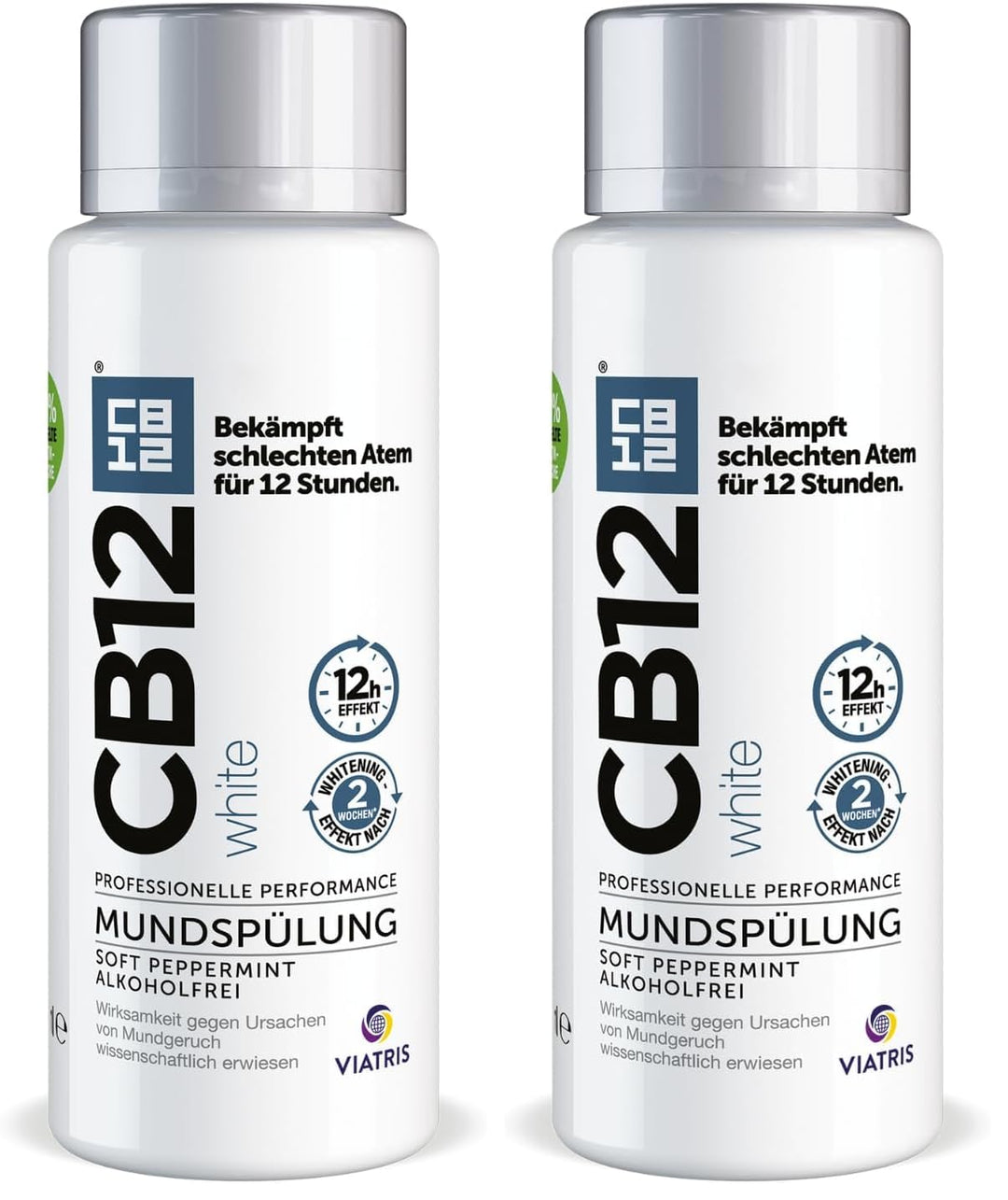 CB12 White – Angenehmer Atem für 12 Stunden und weissere Zähne – 500 ml, Minze, für Mundgeruch Behan