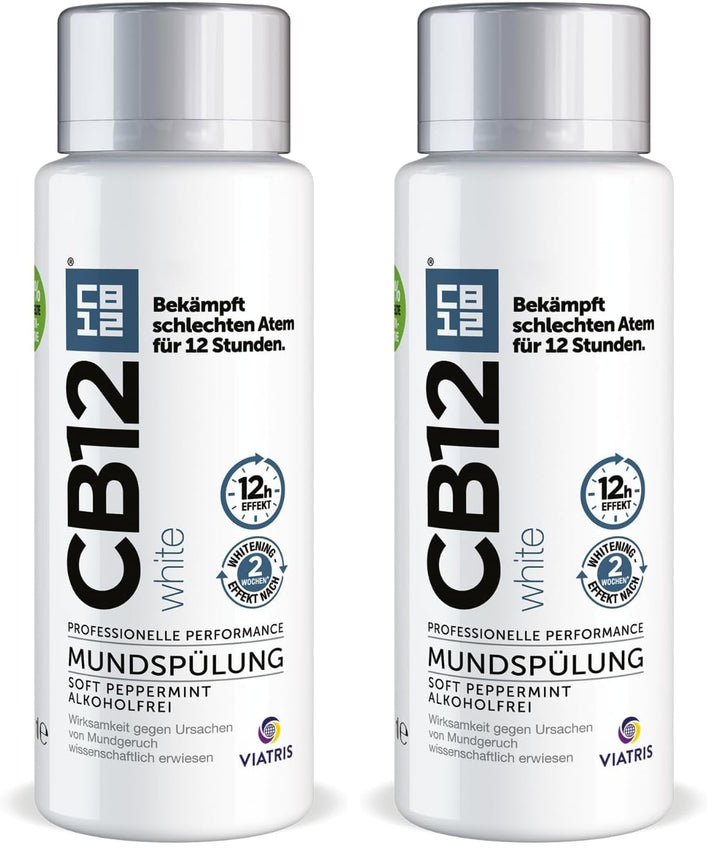 CB12 White – Angenehmer Atem für 12 Stunden und weissere Zähne – 500 ml, Minze, für Mundgeruch Behan