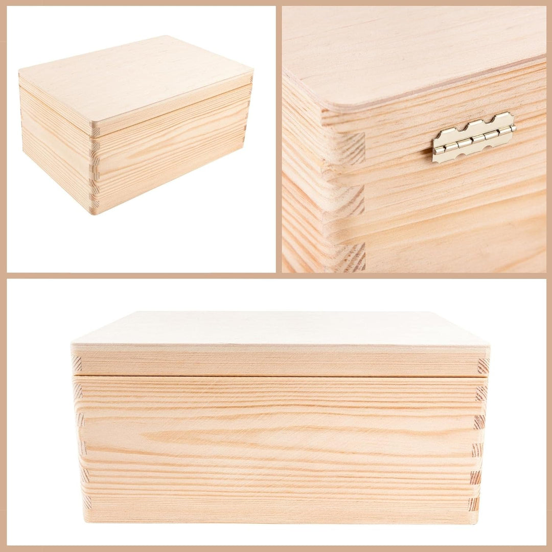 Creative Deco Holzkiste mit Deckel | 30 x 20 x 14 cm (+/-1cm) | Weihnachten Erinnerungsbox Baby Gros