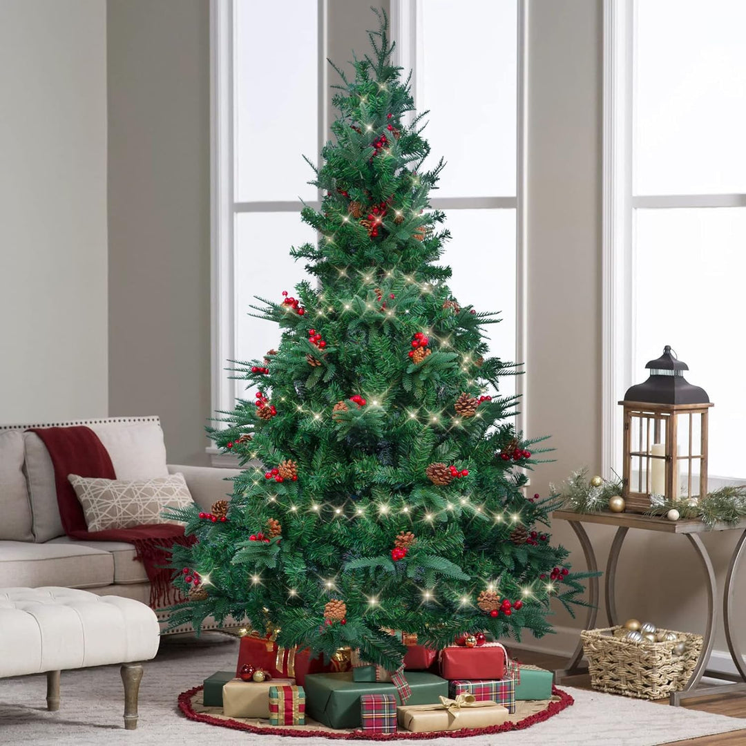 AGM 5ft/1.5M Weihnachtsbaum mit 1.2M 240LEDs, 450 Spitzen künstlicher Weihnachtsbaum mit gemischten