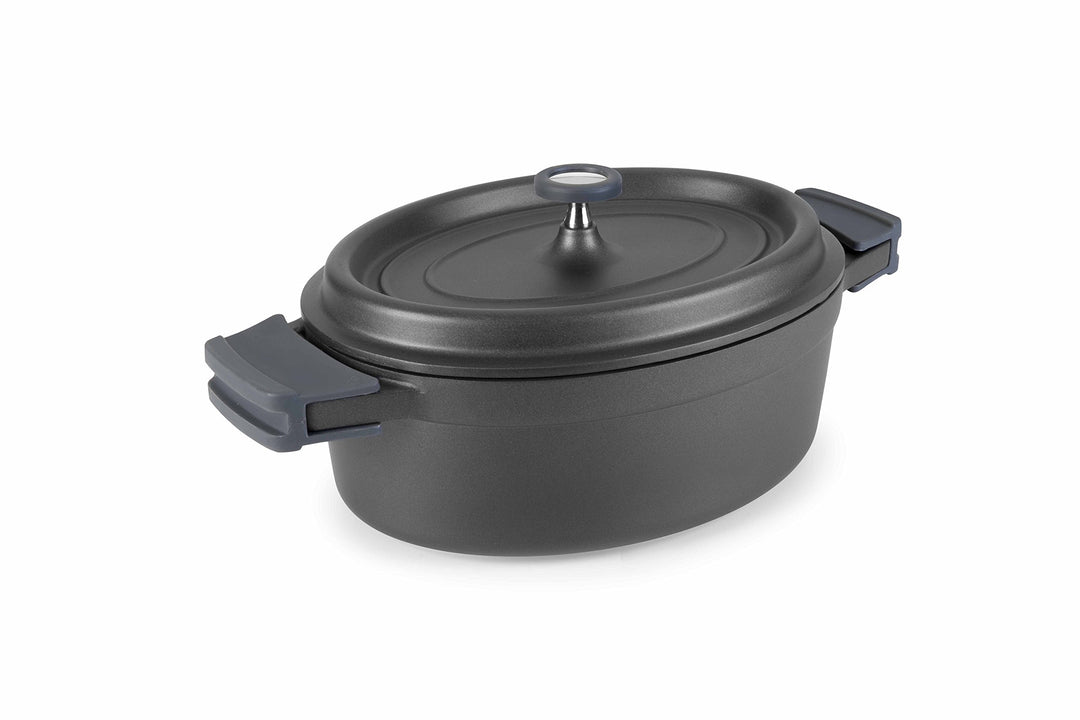 Lacor 25935 Oval Schwarzbratentopf 31 x 25 cm, Giessen Aluminium Schwarz 31 x 25 cm oval, Schwarz 31