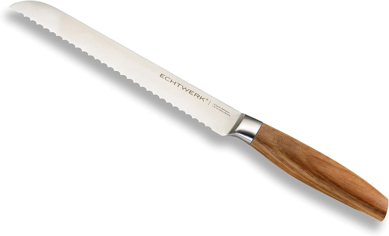 Echtwerk Damastmesser Set 6 Teilig, Holz, Silber, 21,5 x 12,5 x 35,7 cm, 6-Einheiten(5 Messer + Mess