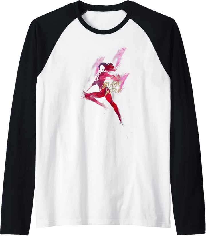 Marvel Black Widow Silhouette Watercolor Poster Raglan