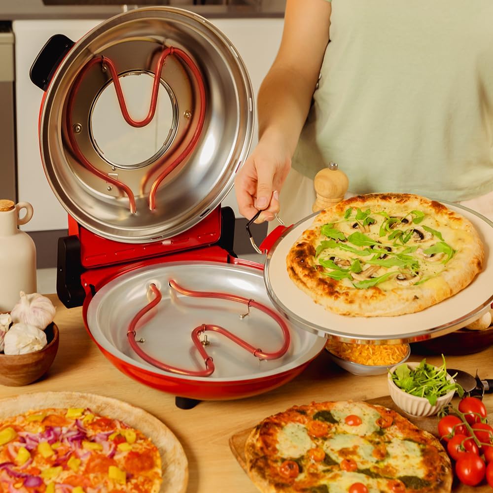 Cecotec - Electric Pizza Oven with Window Fun Pizza&Co Mamma Mia Vista, 1200 W, Diameter 30 cm, Maxi