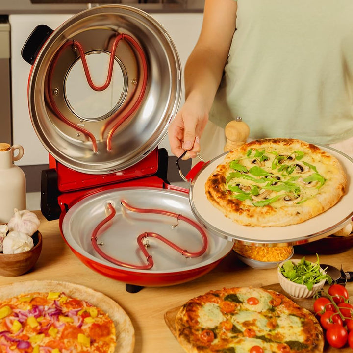 Cecotec - Electric Pizza Oven with Window Fun Pizza&Co Mamma Mia Vista, 1200 W, Diameter 30 cm, Maxi