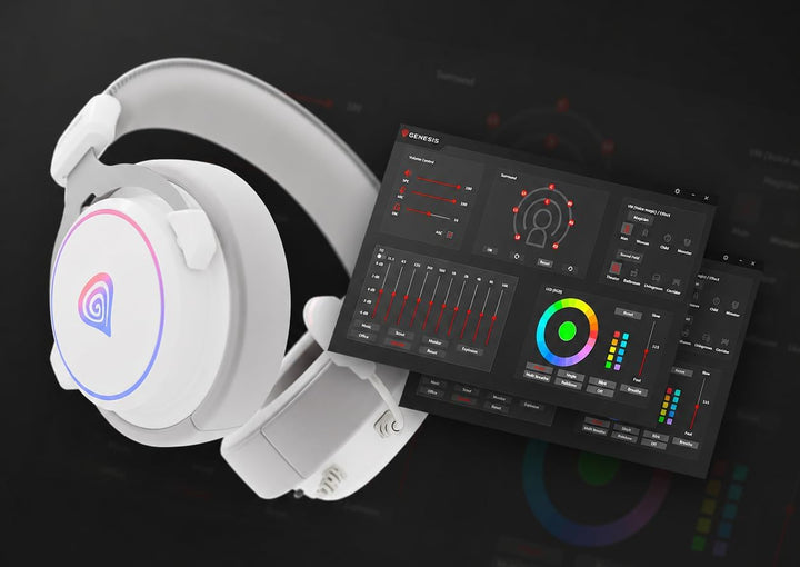 Genesis Neon 764 RGB Gaming Headset USB mit Virtual 7.1 Surround Sound, 50mm Treiber, ENC Mikrofon,