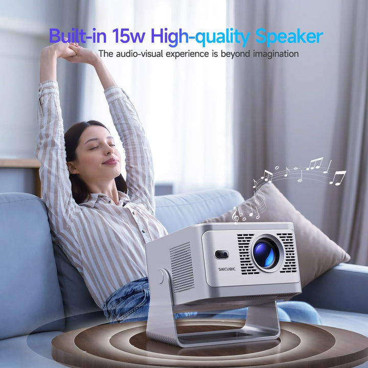 Mini Beamer 4K 8K Unterstützt 1080P Full HD, Android 14 Smart Projektor, WiFi 6 Bluetooth 5.4, Autof