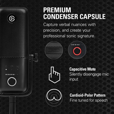Elgato Wave:3 Mikrofon Mit Mic Arm Low Profile, Voll Einstellbar Mit Kabelkanal, Ideal Für Podcasts,