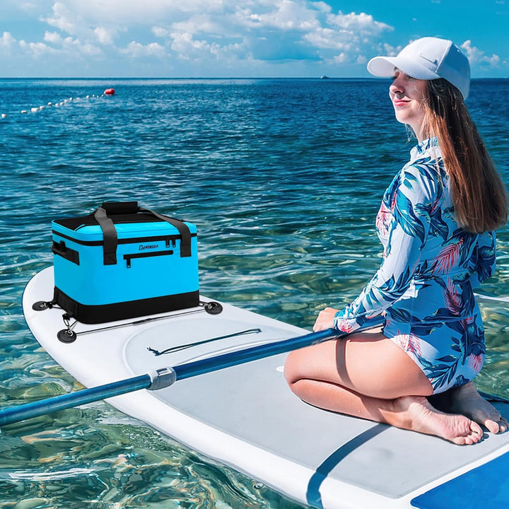 Paddle Board Cooler Wasserdicht, Super Capacity SUP Paddleboard Deck Cooler mit Schultergurt & 6 ela