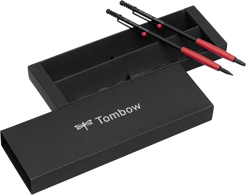 Tombow PLZ-211-2 Schreibgeräteset Zoom 707 Kugelschreiber mit Druckbleistift, schwarz/rot, schwarz/r